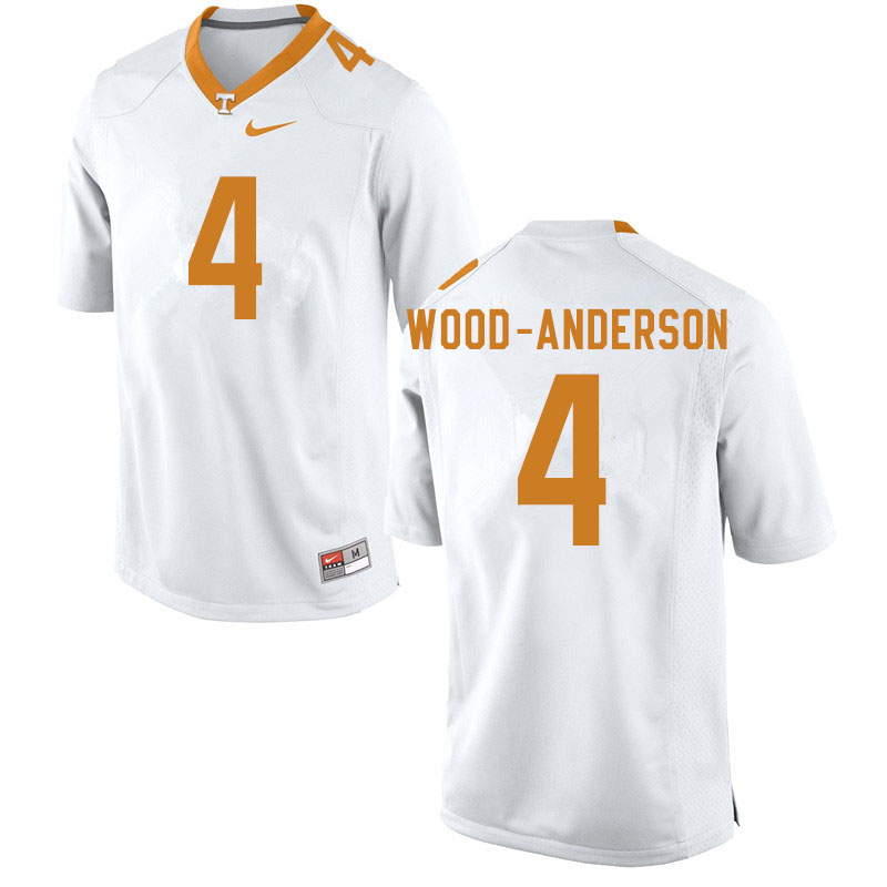 Men #4 Dominick Wood-Anderson Tennessee Volunteers College Football Jerseys Sale-White
